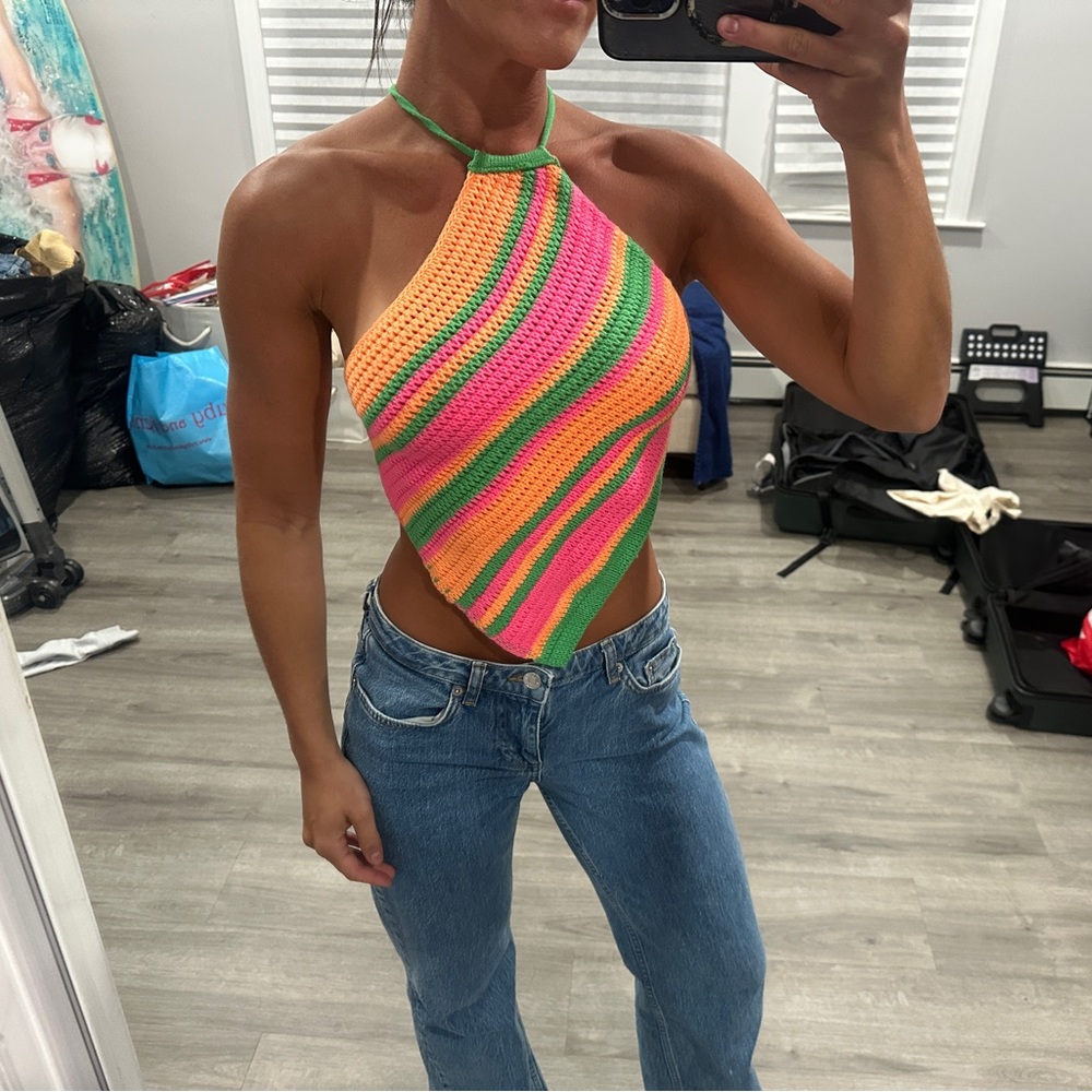 Knit Backless Halter Top